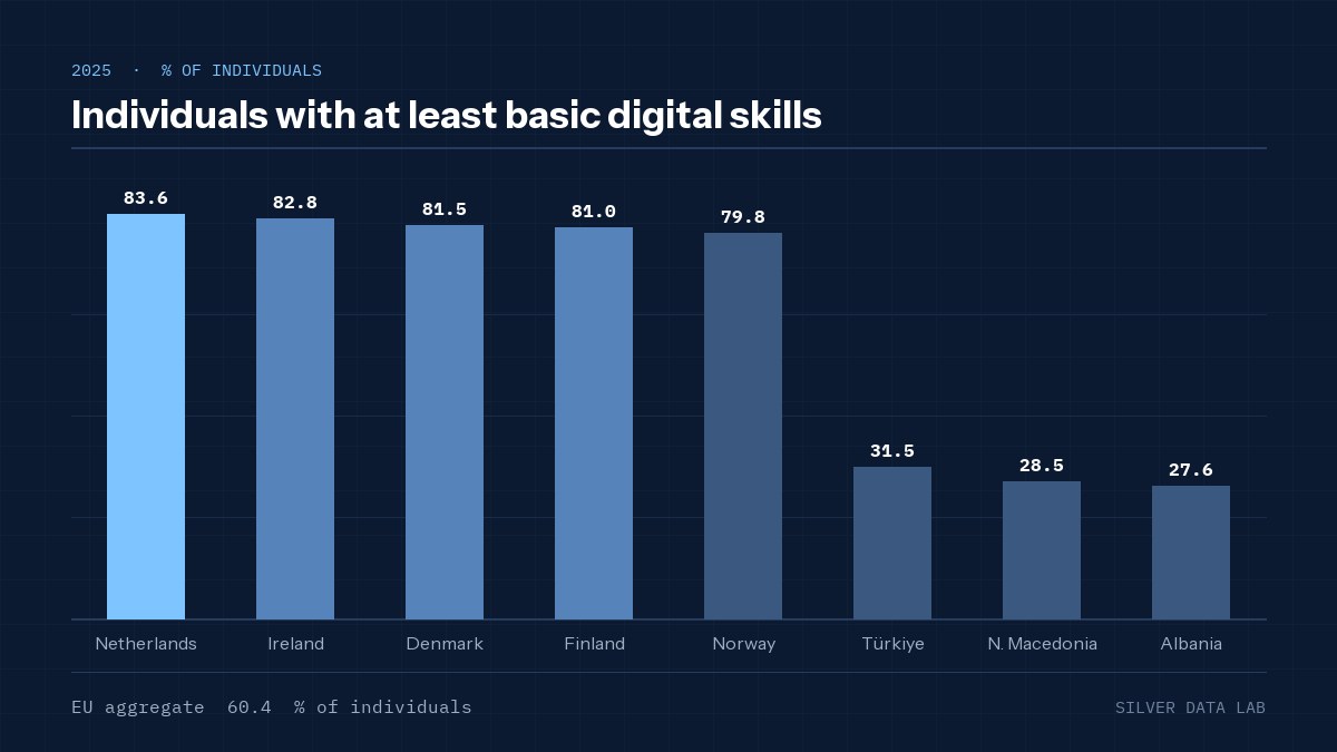 Individuals with at least basic digital skills